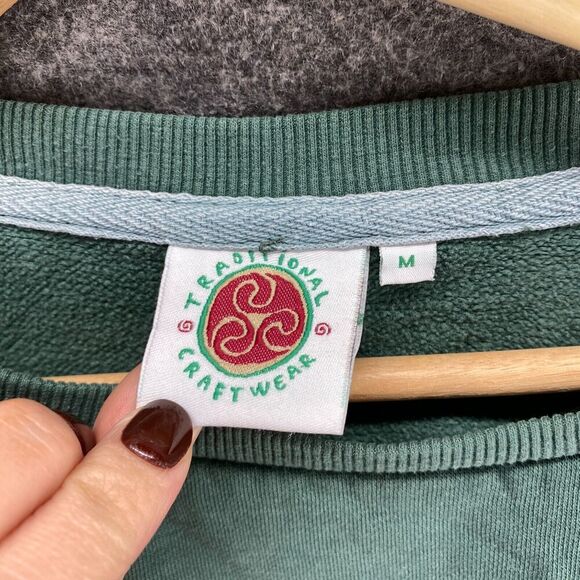 Traditional Craftwear Sweatshirt Women M Medium Green Fleece Long Sleeve Casual - Picture 3 of 7